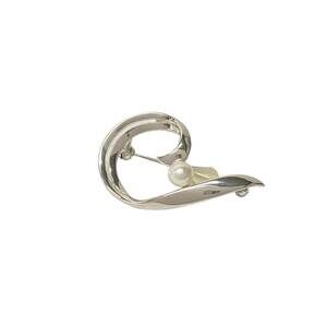 Mikimoto Brooch Silver White Pearl